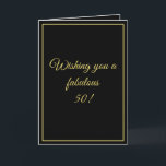 Elegant Black & Gold Custom Brother 50th Birthday Card<br><div class="desc">Elegant Black & Gold Custom Brother 50th Birthday, a beautiful design intended for anyone looking for beautiful birthday cards for brother, birthday cards for elder brother or birthday cards for younger brother, this one would be cool. The design features a nice black background with some personalizable text, you could put...</div>