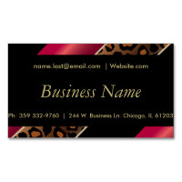 Elegant Black, Gold & Deep Red Leopard Stripes