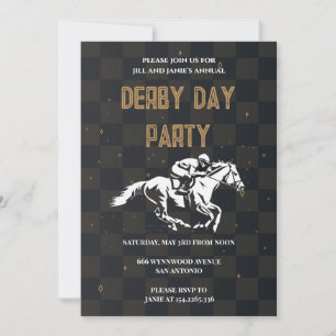 Elegant Black & Gold Derby Day Party Invitation