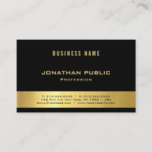 Elegant Black Gold Design Elite Luxury Modern Chic Business Card
