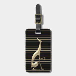 Elegant Black Gold Dog Luggage Tag