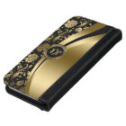 Elegant Black & Gold Floral Damask & Dynamic Lines