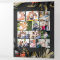 Elegant Black Gold Floral Photo Funeral Program