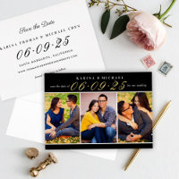 Elegant Black Gold Foil Save the Date