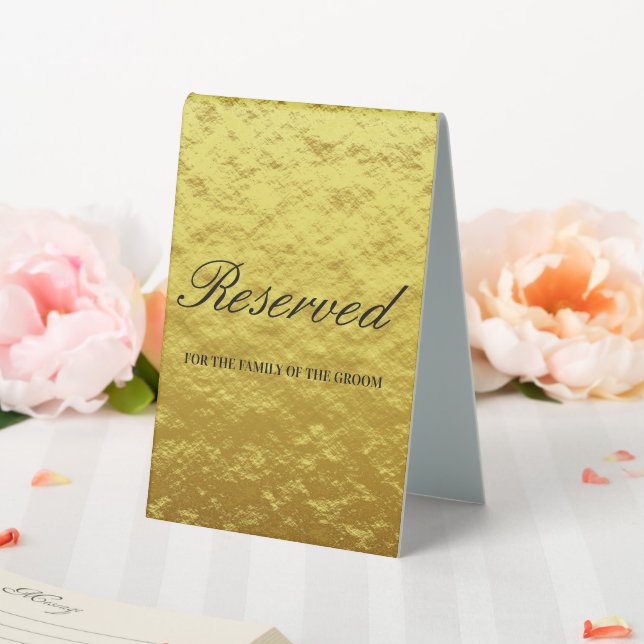 Elegant Black Gold Foil Script Wedding Reserved (In SItu (Wedding))