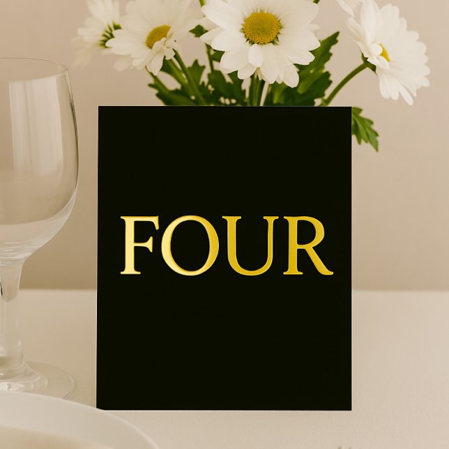 Elegant Black & Gold Foil Wedding Table Number (Creator Uploaded)