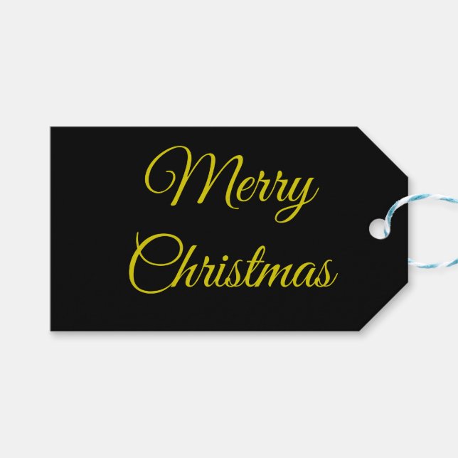 Elegant Black & Gold Gift Tags (Front (Horizontal))