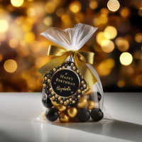  Elegant Black Gold Glitter Balloons Pattern A021