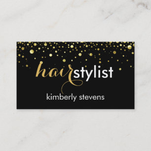 Elegant Black & Gold Glitter Business Card