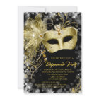 Elegant Black Gold Glitter Masquerade Party