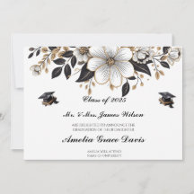 Elegant Black & Gold Graduation Announcement