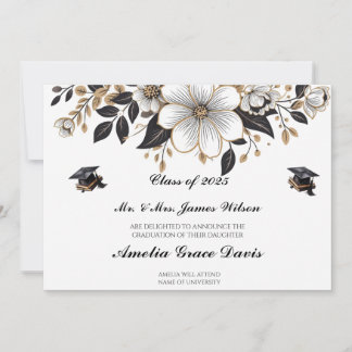 Elegant Black & Gold Graduation Announcement