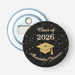 Elegant Black Gold Graduation Bottle Opener