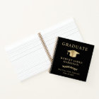 Elegant Black Gold Graduation Party Guest Book