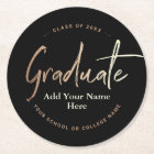 Elegant Black Gold Graduation Party