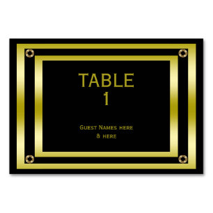 Elegant Black & Gold  Graduation Table Number