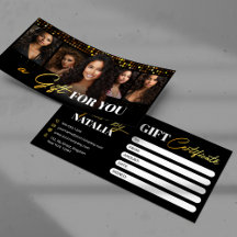 Elegant Black Gold Hair Salon Gift Certificate