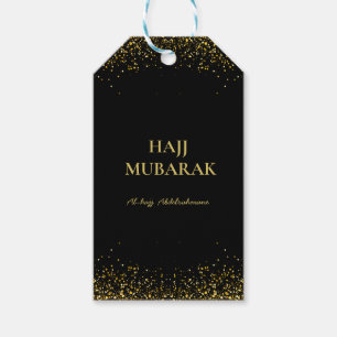 Elegant Black Gold Hajj Mubarak Gift Tags