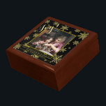 Elegant Black & Gold Holiday Snowflakes Photo Gift Box<br><div class="desc">This beautiful keepsake jewelry box makes a wonderful Holiday gift,  or box for something even more special inside. The elegant design features a black background with festive gold snowflakes surrounding your photo. The caption reads: Joy! There is space for a short message or greeting and your name.</div>