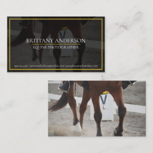  Elegant Black Gold Horse/Equestrian Photographer Business Card