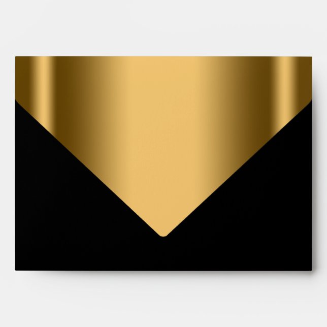 Elegant Black Gold Invitation Envelope (Front)