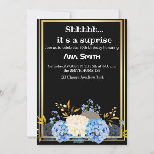 ELEGANT BLACK GOLD INVITATION SURPRISE