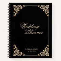 Elegant Black Gold Islamic Muslim Wedding Planner