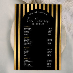 Elegant Black & Gold Lashes Hair Spa Price List