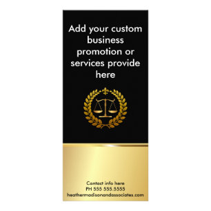 Elegant Black Gold Law Firm Business Promotion Rack Card