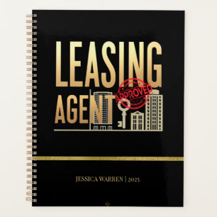 Elegant Black Gold Leasing Agent – Personalised Planner