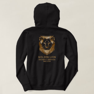 Elegant Black Gold Lion Security Services Business Hoodie