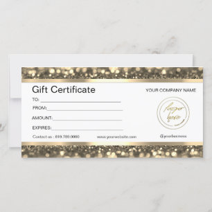 Elegant Black & Gold   Logo Gift Certificate