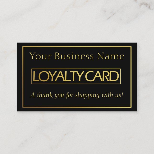 Elegant Black & Gold Loyalty Card (Front)