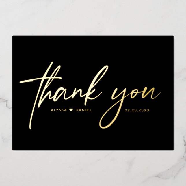 Elegant Black & Gold Luxury Black tie Wedding  (Front)