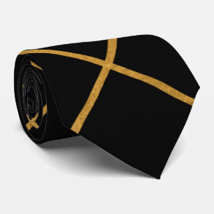 Elegant Black Gold Luxury Mens Fashion Neck Tie 