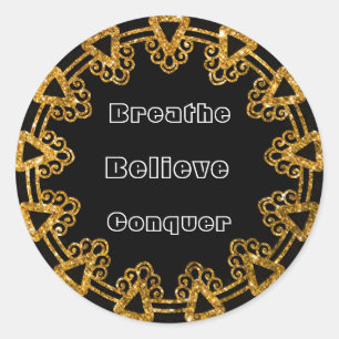 Elegant Black & Gold Mandala Motivation Stickers