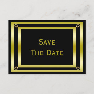 Elegant Black & Gold  Man's 60th Save The Date