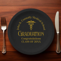 Elegant Black Gold Medical School Graduation Party