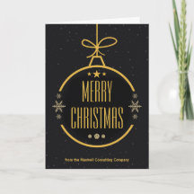Elegant Black Gold Merry Christmas Custom Business