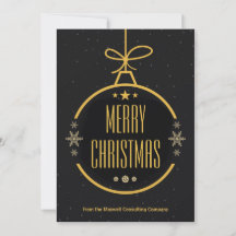 Elegant Black Gold Merry Christmas Custom Company