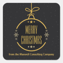 Elegant Black Gold Merry Christmas Custom Company