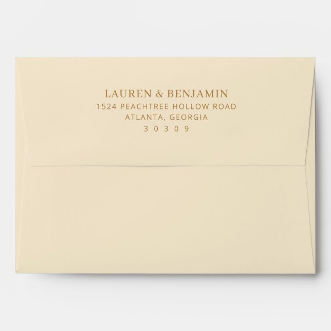 Elegant Black Gold Minimalist Envelope (Back (Top Flap))