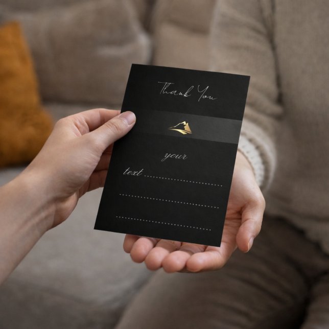 Elegant Black & Gold Minimalist Thank You Card (Creator Uploaded)