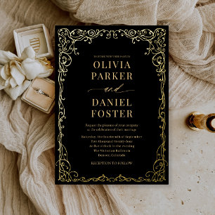 Elegant Black Gold Minimalist Wedding