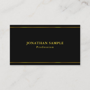 Elegant Black Gold Modern Artistic Template Cool Business Card