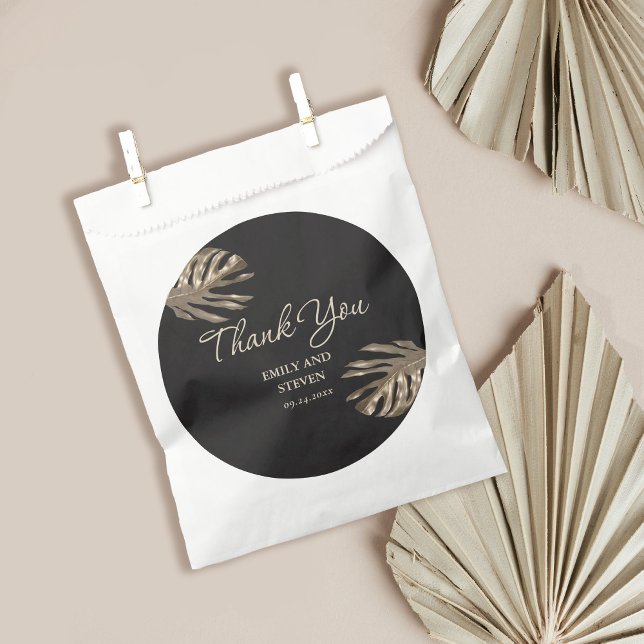  Elegant Black Gold Modern Thank You Wedding Favour Bags (Creator Uploaded)