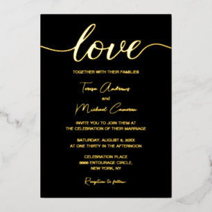 Elegant Black Gold Modern Typography Love script