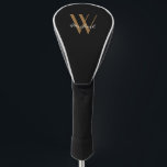 Elegant Black Gold Monogram Name Script Golf Head Cover<br><div class="desc">This elegant black background with gold monogram name in script and initial are great designs to add to this product. The interesting part here is that you can personalise it by adding your own name on a monogram. If you can not find what you want just email me at jraym48@gmail.com...</div>