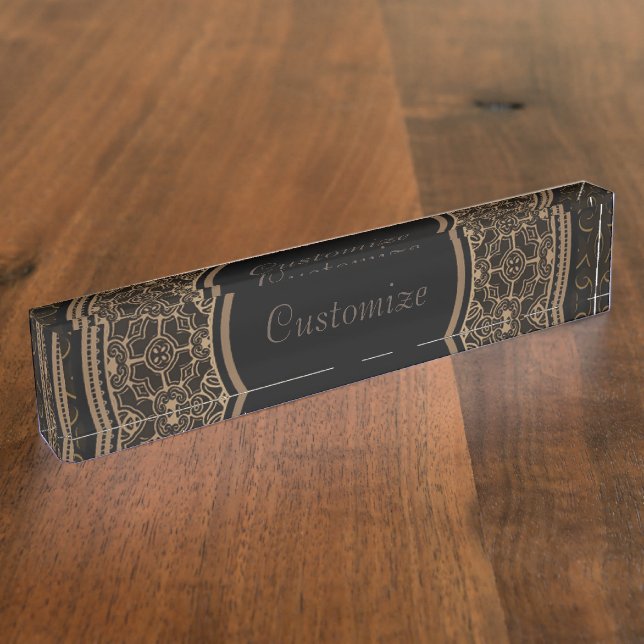 Elegant Black & Gold Nameplate (Side)