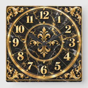 Elegant Black & Gold Ornate Luxury Clock